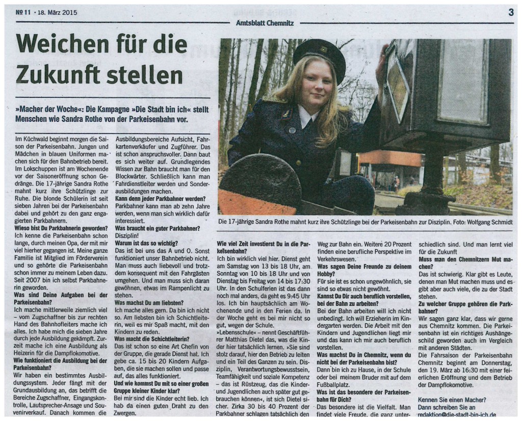 Sandra Rothe im Amtsblatt 11_2015